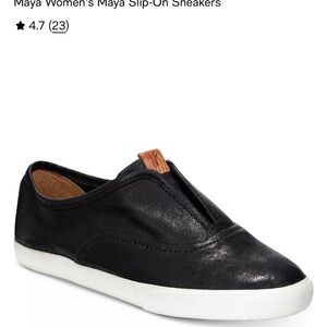 Maya Women's Black leather Slip-On Sneakers